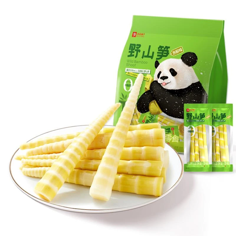良品铺子野山笋量贩新鲜笋尖泡椒味竹笋笋干脆笋酸笋零食