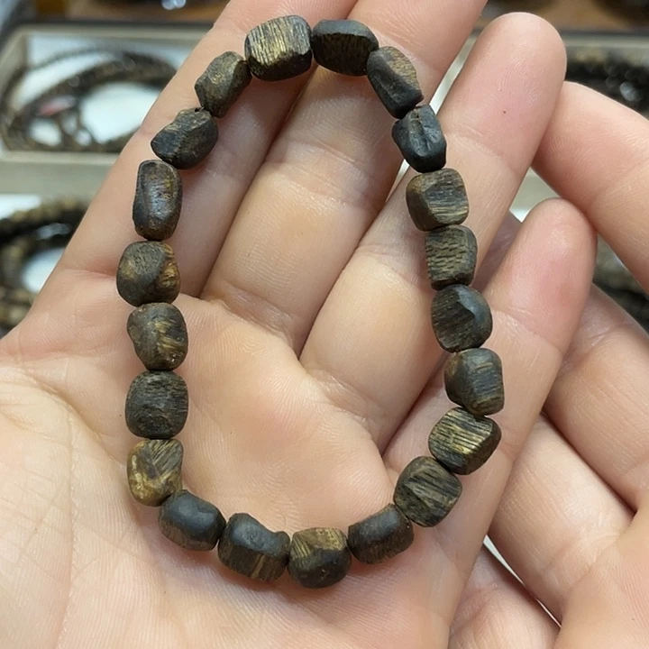 沉香手串奇楠佛珠单圈沉水7毫米