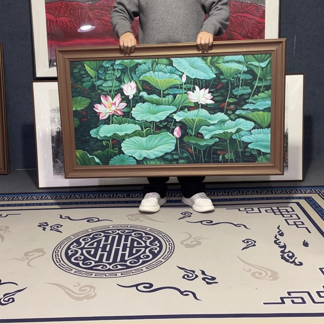 国画手绘画作品带框