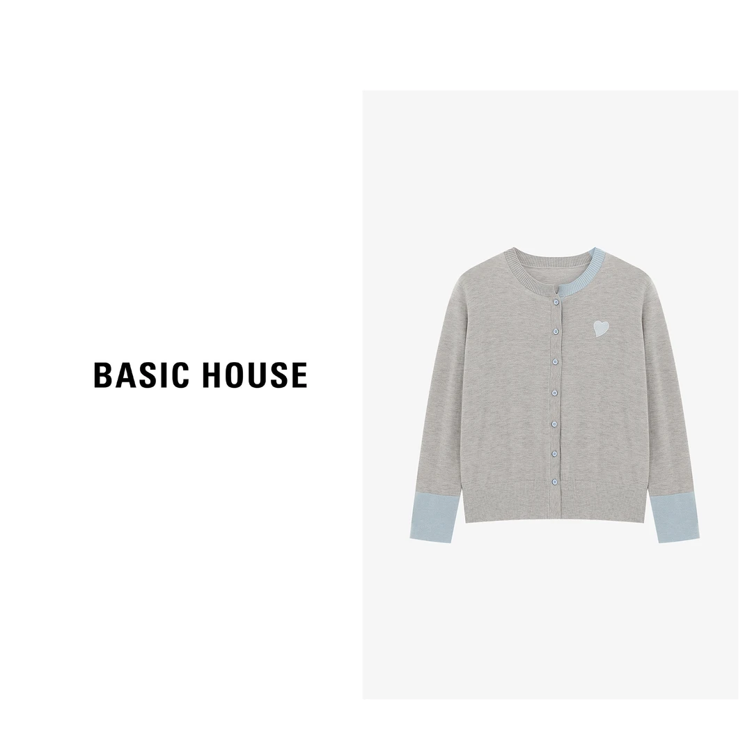 Basic House/百家好时尚百搭休闲女士宽松针织衫B0625H5N722