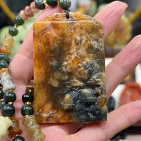 岫玉未镶嵌挂件挂件