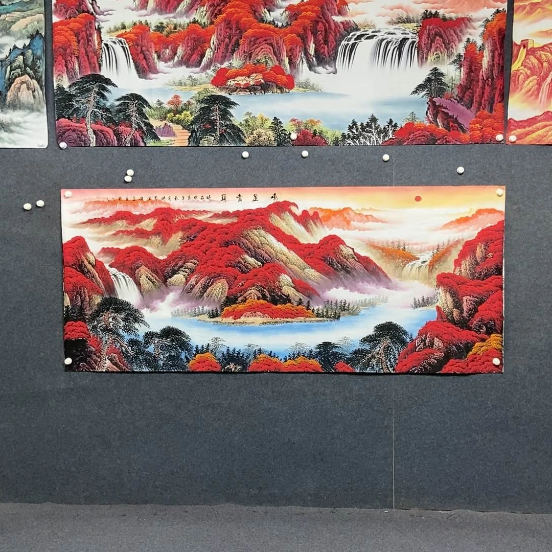国画小八尺山水一副