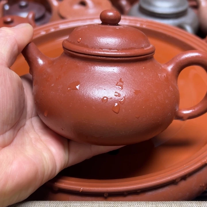 紫砂茶壶美**堂宜兴原矿生砂生粉大红泥