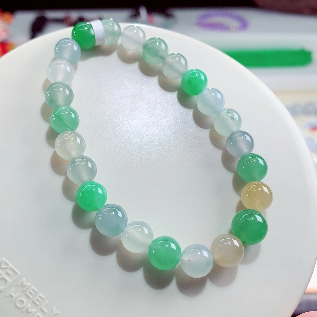 翡翠未镶嵌手链卡7-9mm