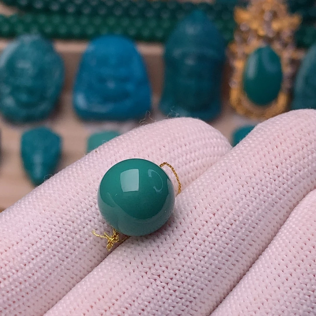 未镶嵌绿松石珠宝奇石11.5mm