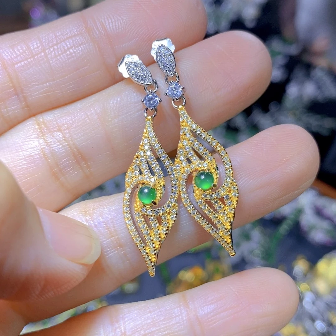 翡翠颈饰银S925镶嵌天然翡翠