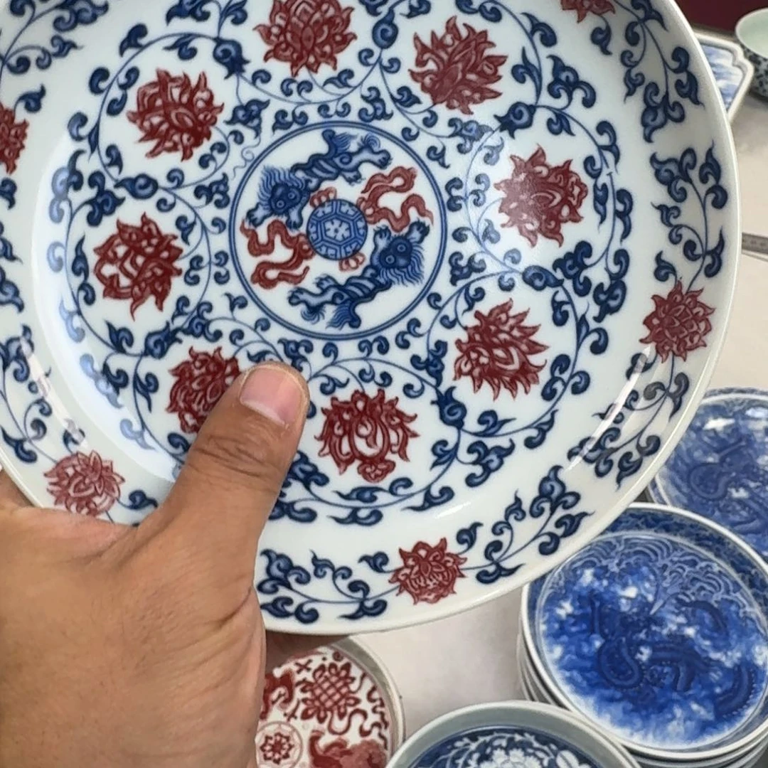 杯釉里红缠枝莲大壶承