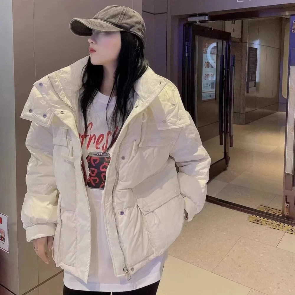 短款羽绒服女时尚百搭休闲连帽收腰冬季加厚保暖羽绒服RQ3254