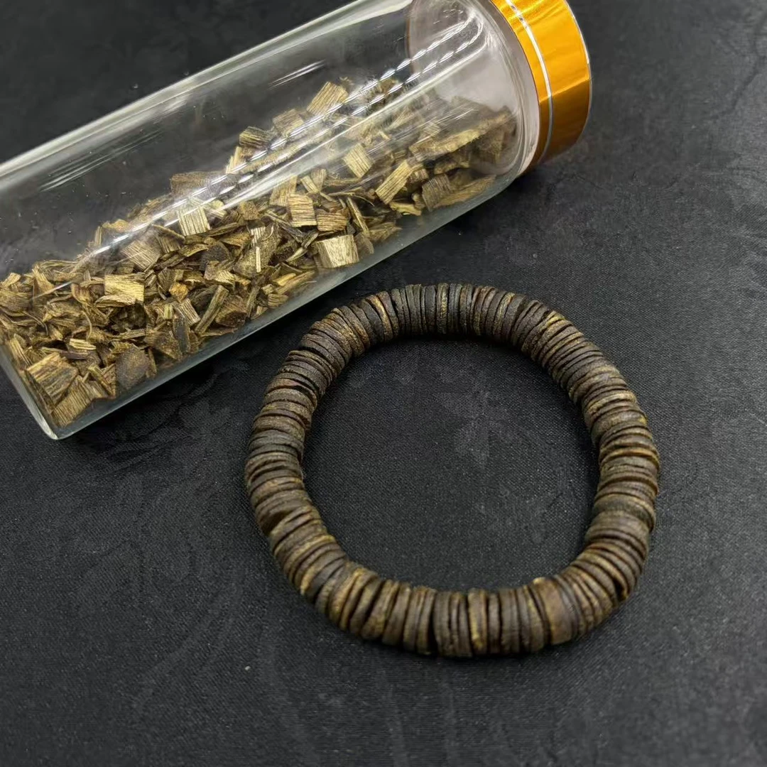 沉香「戴琴珠宝」DQ5703-10mm左右沉香药片单圈手串（多样性发其一）