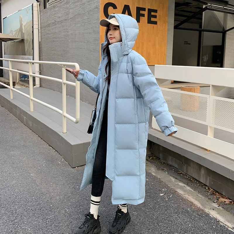 长款羽绒服女2025冬季洋气外套黑色过膝情侣加厚宽松派克羽绒服