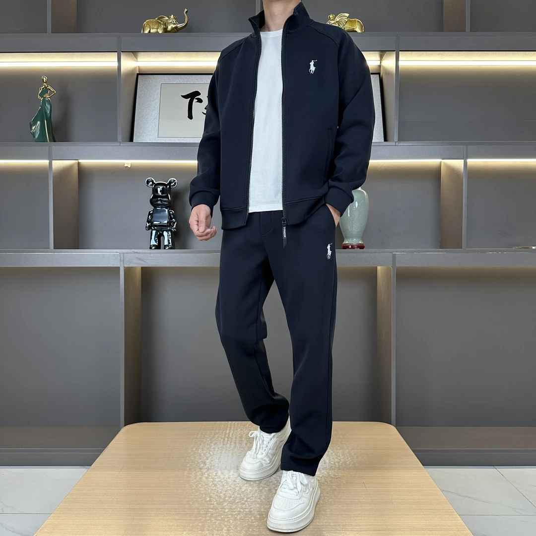 秋季新款潮流运动舒适休闲立领套装两件套8012