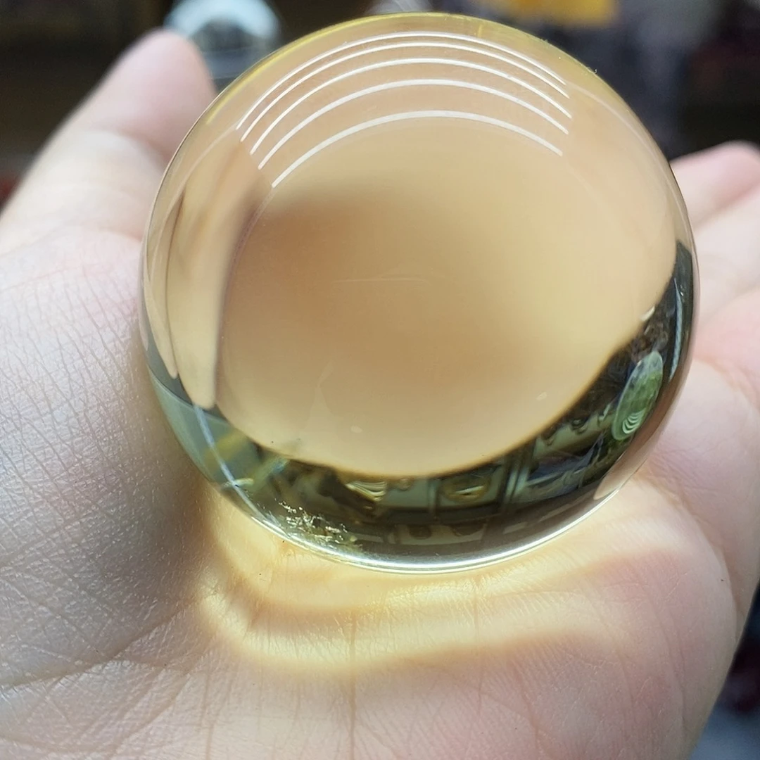 净体冰花黄水晶球未镶嵌黄晶