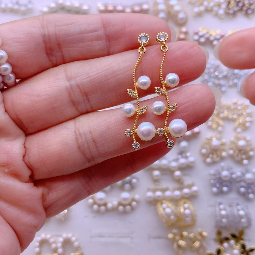 淡水珍珠合金耳饰