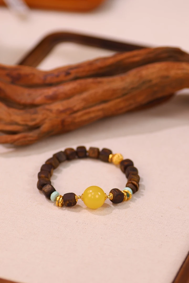 原创S925蜜蜡沉香手串J089【多样性发一】