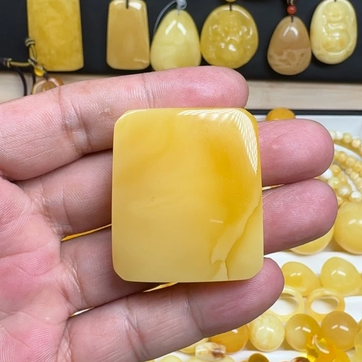 蜜蜡未镶嵌珠宝奇石平安无事牌