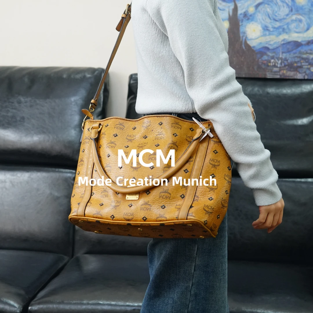 95新 MCM 干邑色单肩包/FYNE02612024/2024