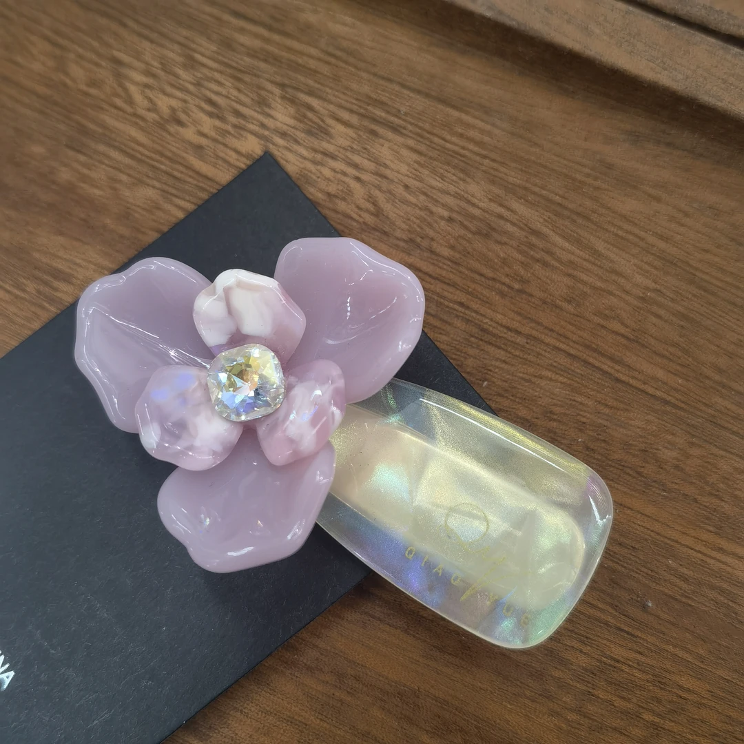 F001紫色花朵告告边夹