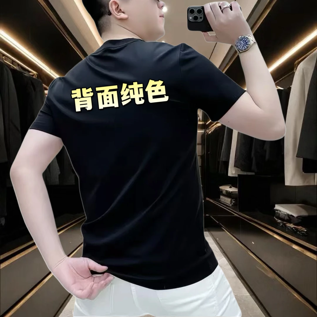 重磅高品质男士短袖T恤春夏季新款国潮风印花微修身百搭圆领上衣