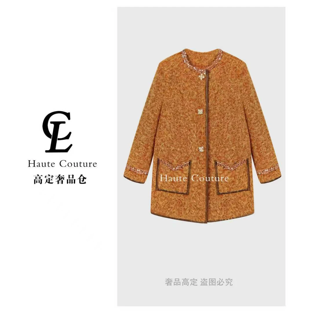 CYM3655加绒加厚款慵懒风常规款短外套设计师休闲保暖女装