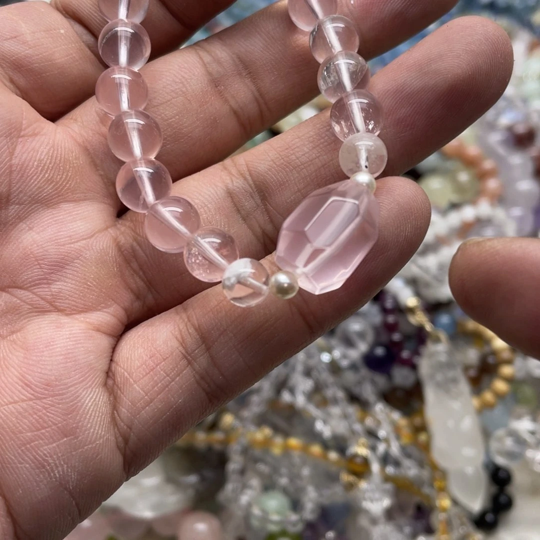 银S925镶嵌手链烟晶