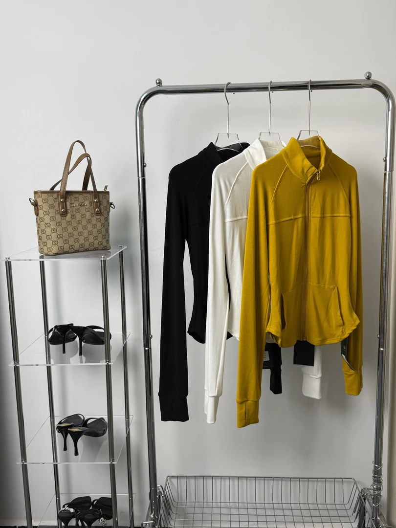 百搭修身显瘦纯色立领长袖外套