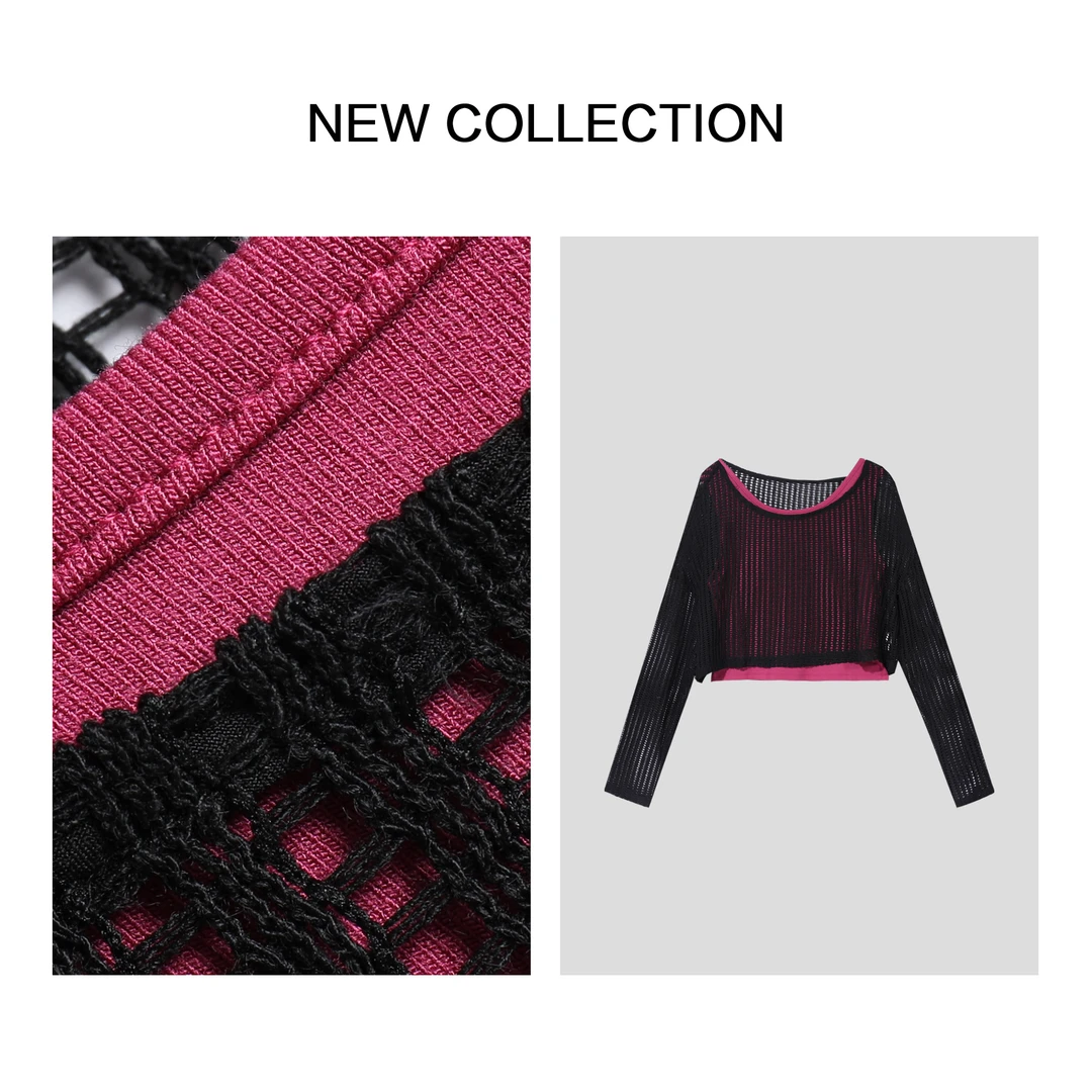 【龙哥专属】X3F39008B 女士宽松线衣与修身背心混搭风 3094