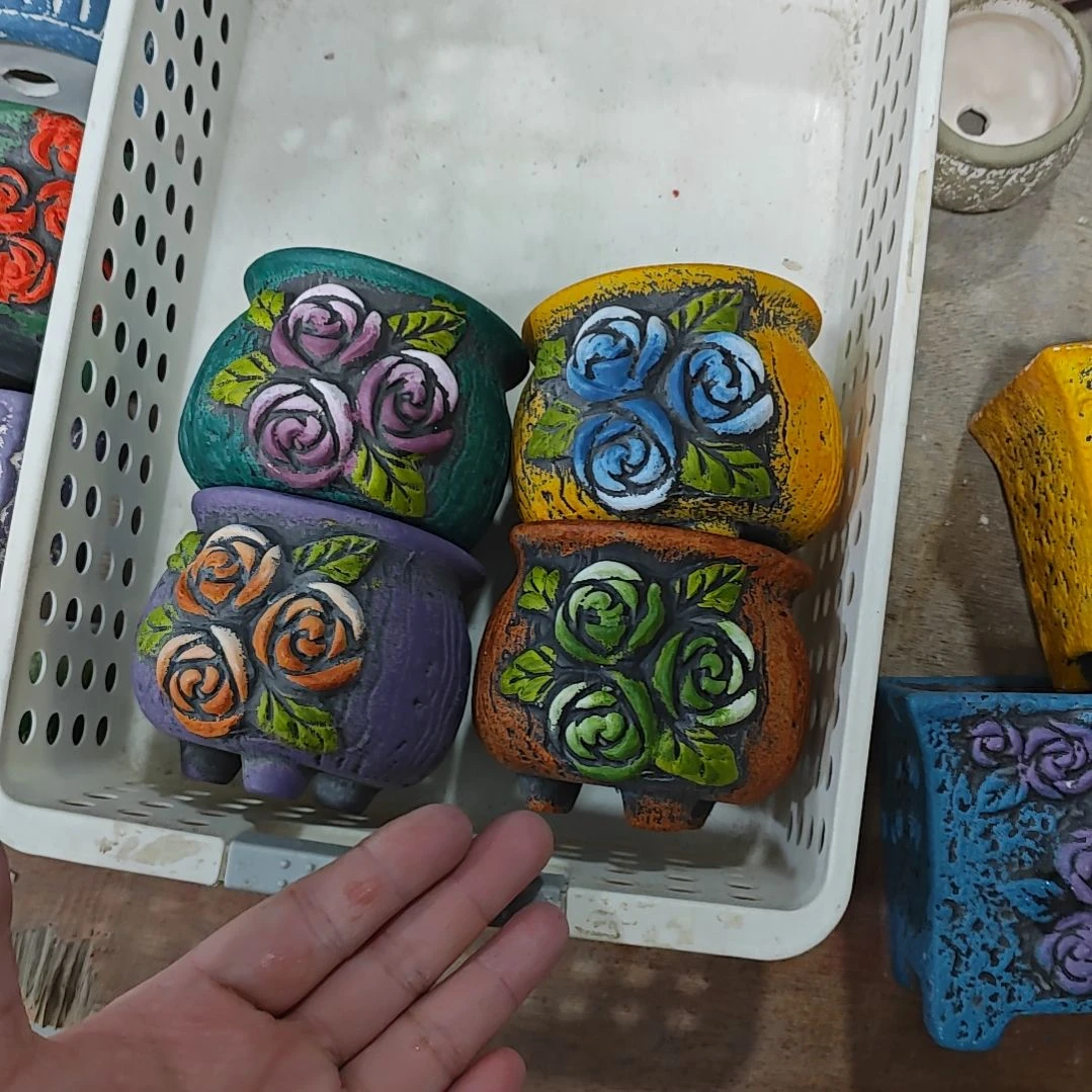 红陶吸水透气的白陶花盆凑满12发货