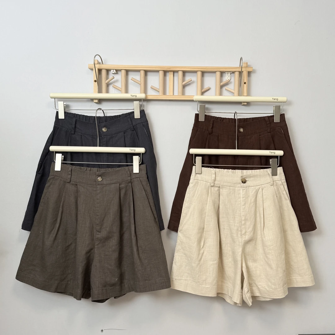 【清仓！！清爽休闲的宽松亚麻短裤】夏季显瘦高腰百搭休闲裤通勤时尚