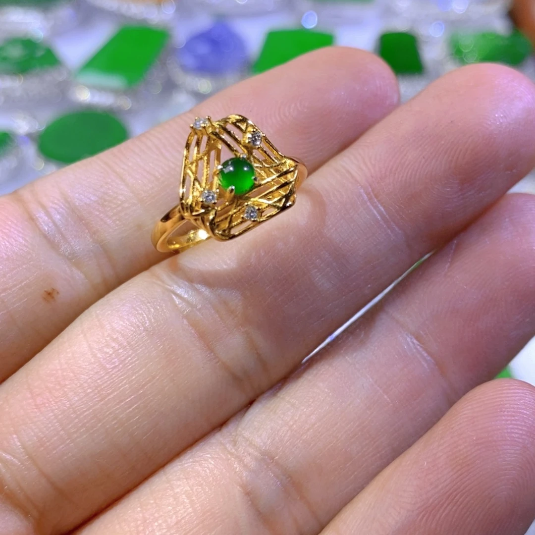 翡翠耳饰银S925镶嵌天然翡翠