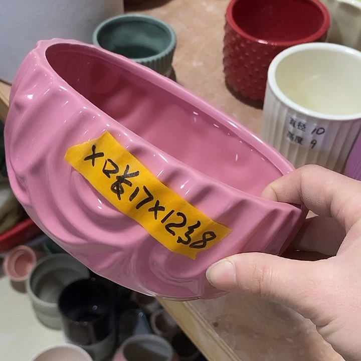 陶摆件陶盆有孔 瑕疵介意勿拍