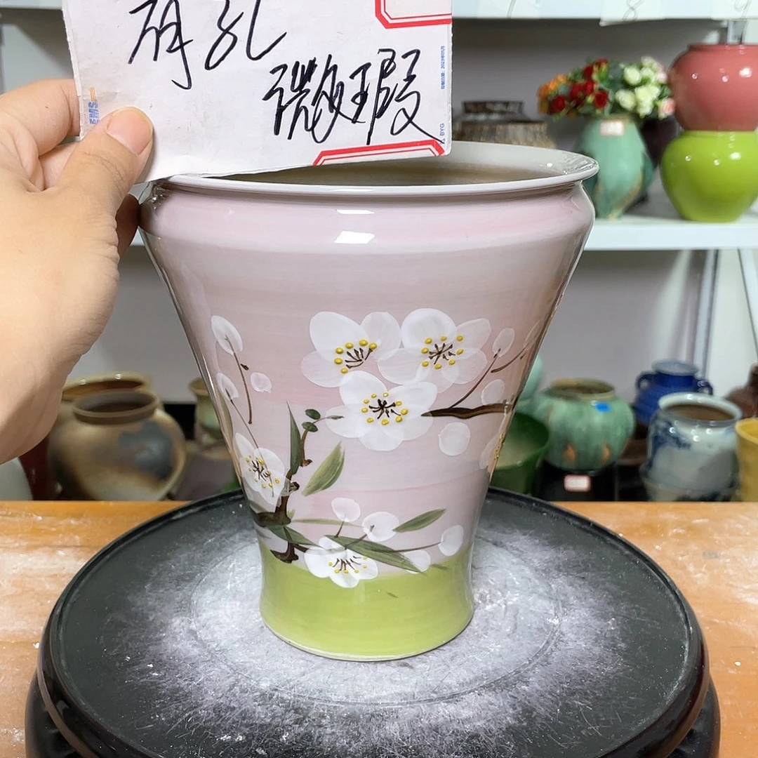 景德镇陶瓷花盆微瑕口16高21