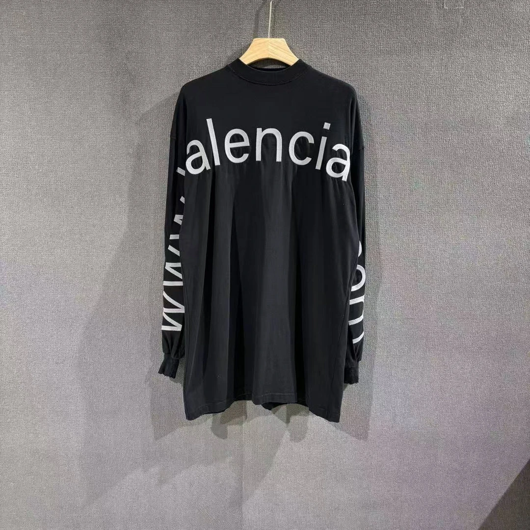 99新 Balenciaga/巴黎世家 (pm)网址logo长袖 99新1码/2678