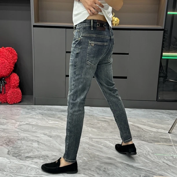 7206-秋季高品质男士时尚欧货修身小脚牛仔裤休闲百搭