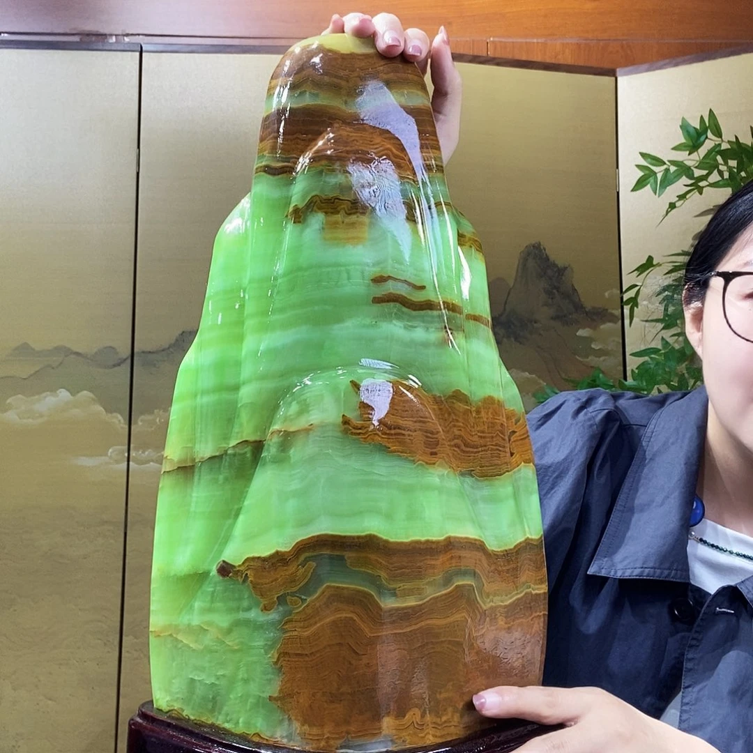 石材山水画作品摆件