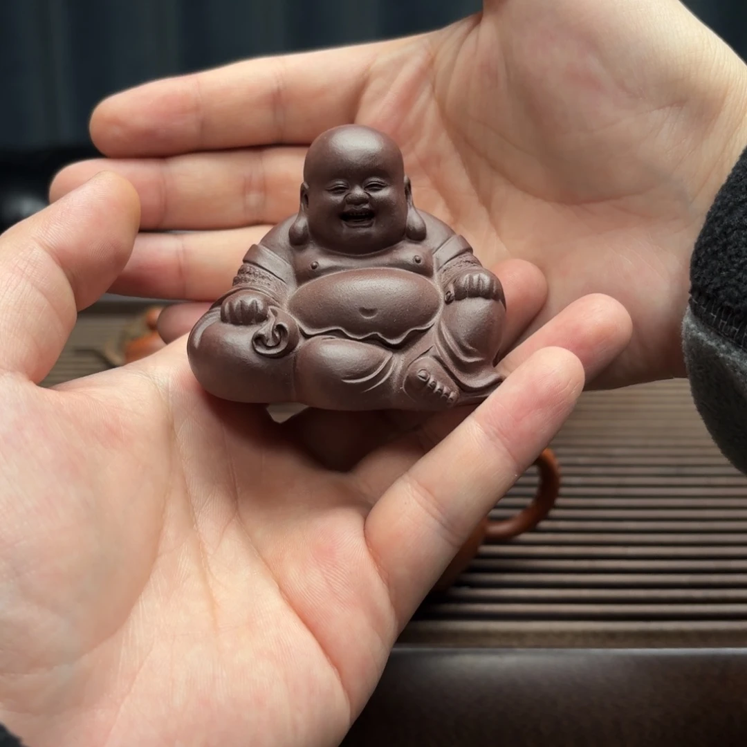 安***动紫砂茶壶安忍兄两个弥勒