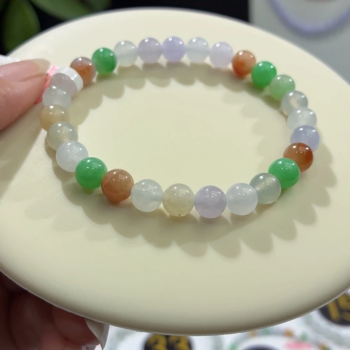 未镶嵌手链翡翠冰胶多彩卡7.2