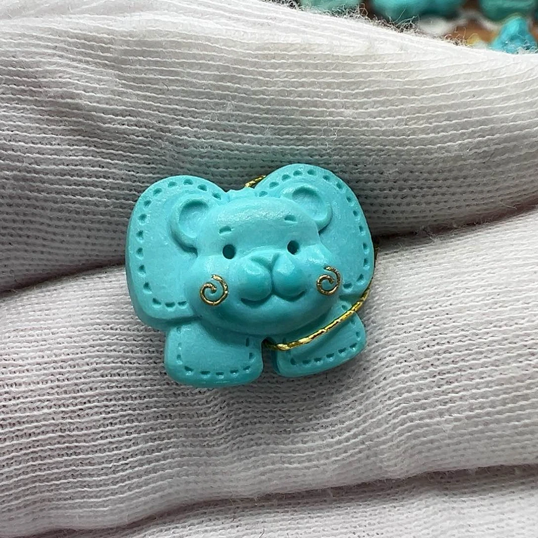 绿松石蝴蝶熊 未镶嵌