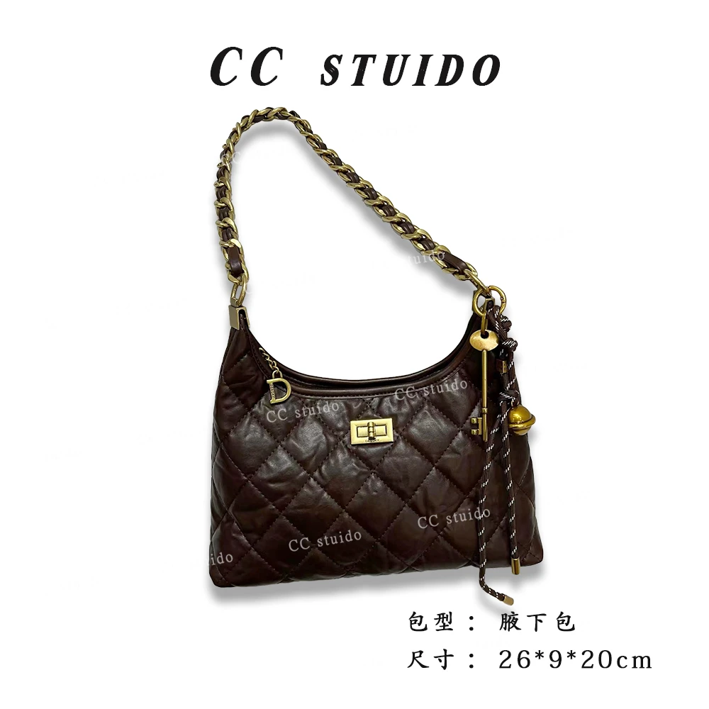 【尚恩CC】ZT-D7066-酱咖色-轻奢时尚简约百搭女士新款小香腋下包