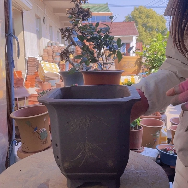 紫砂宜兴紫砂切角四方23