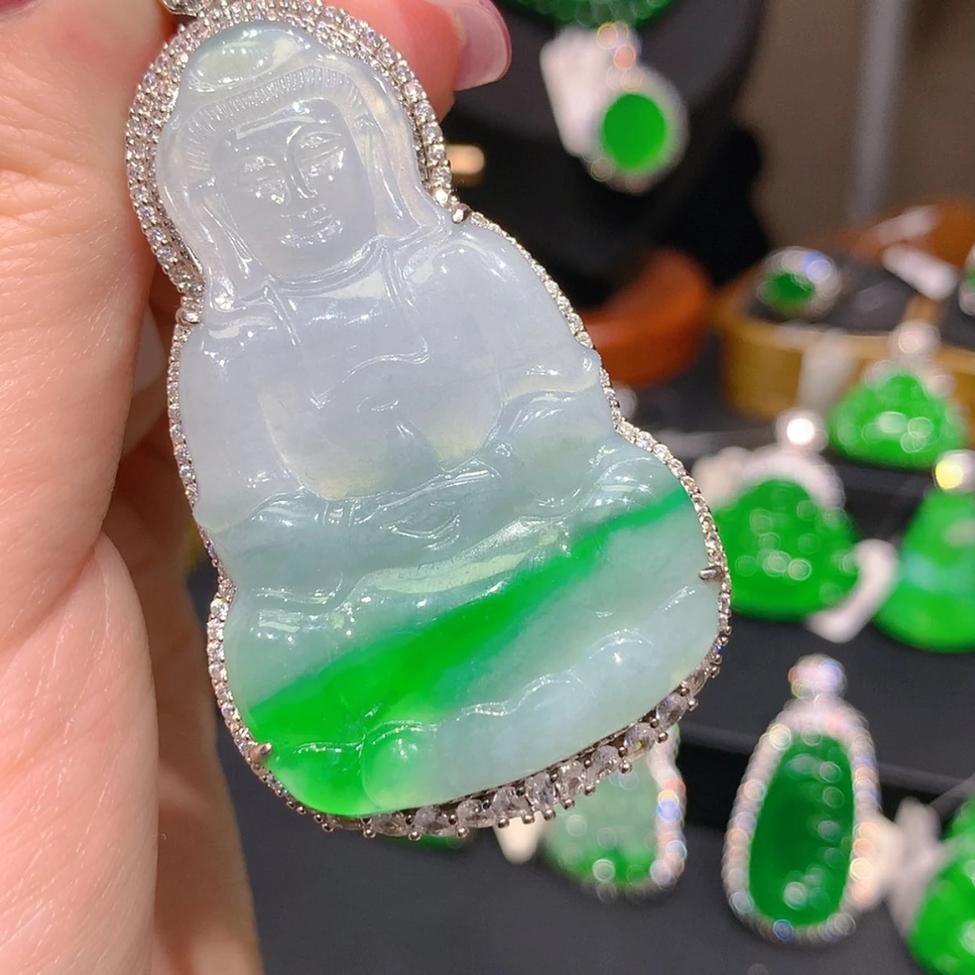 【闪购商品】颈饰银S925镶嵌翡翠柒姐