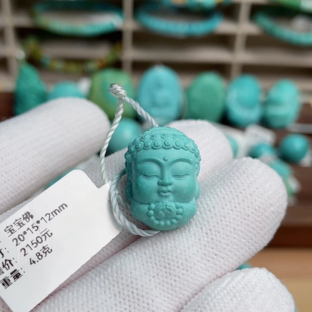 绿松石未镶嵌宝宝佛