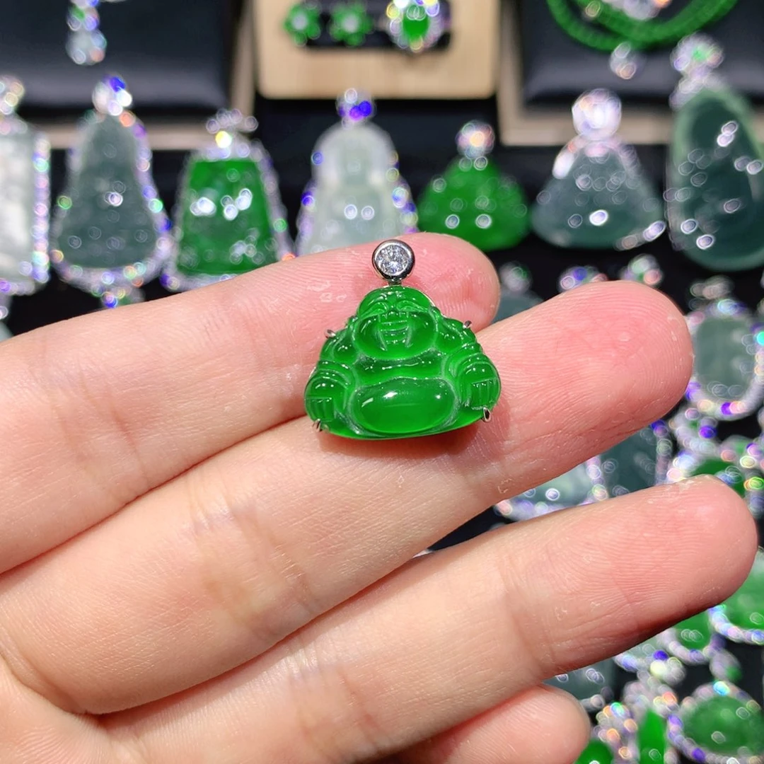 翡翠银S925镶嵌吊坠(赠链)