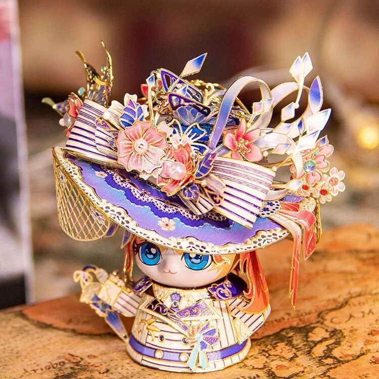 泰坦尼克号猫露丝3d立体拼图手工摆件粉冠凤冠拼装金属模型玩具