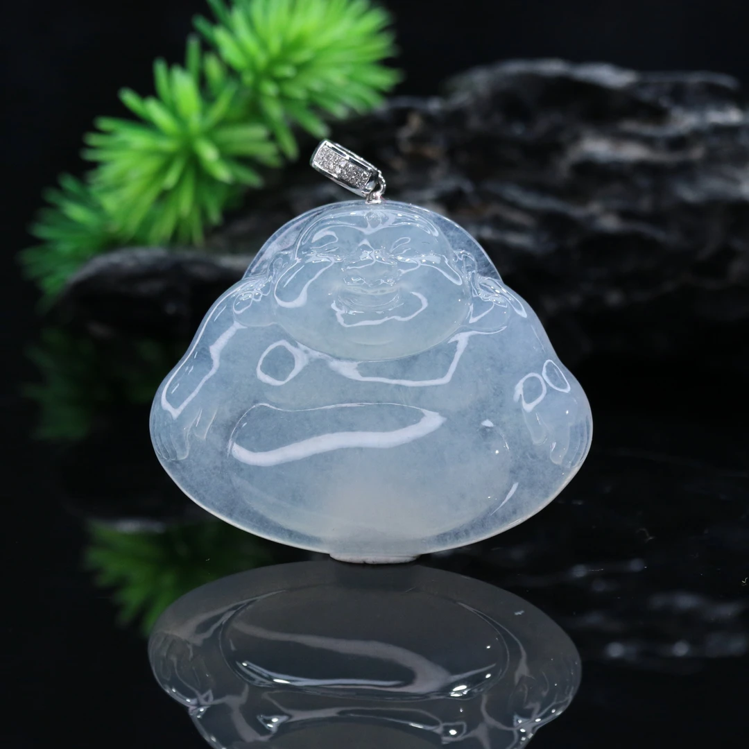 19天然缅甸翡翠A货18k冰佛公/300041/上海嘉禾拍卖