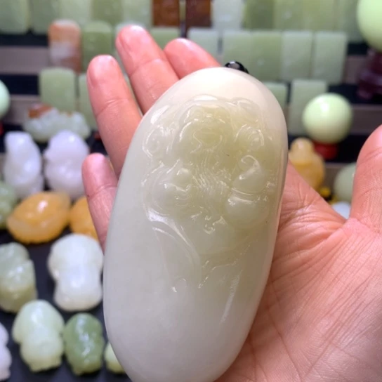 石材方解石手把件