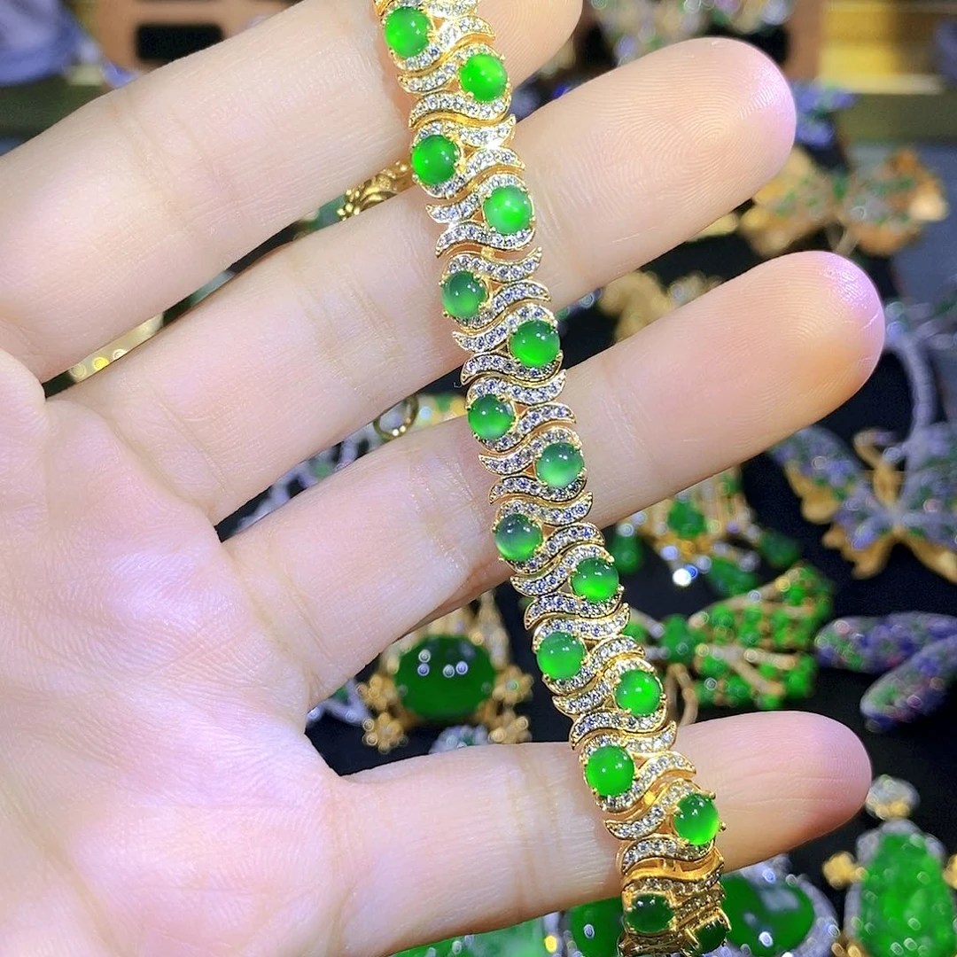 吊坠(不含链)银S925镶嵌翡翠