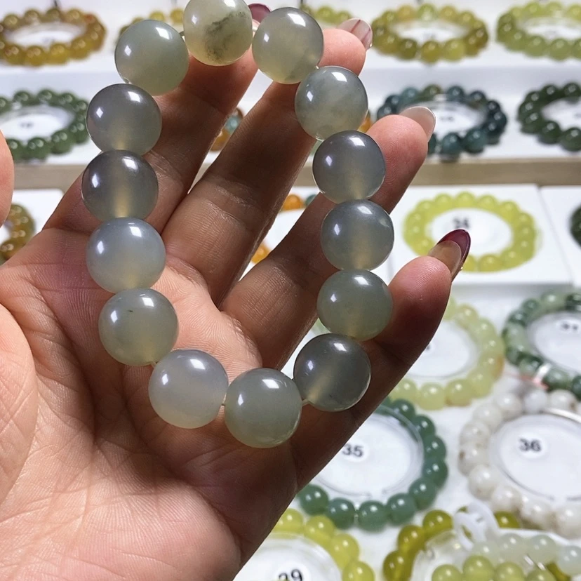 【闪购商品】未镶嵌蛇纹石玉手链卡16
