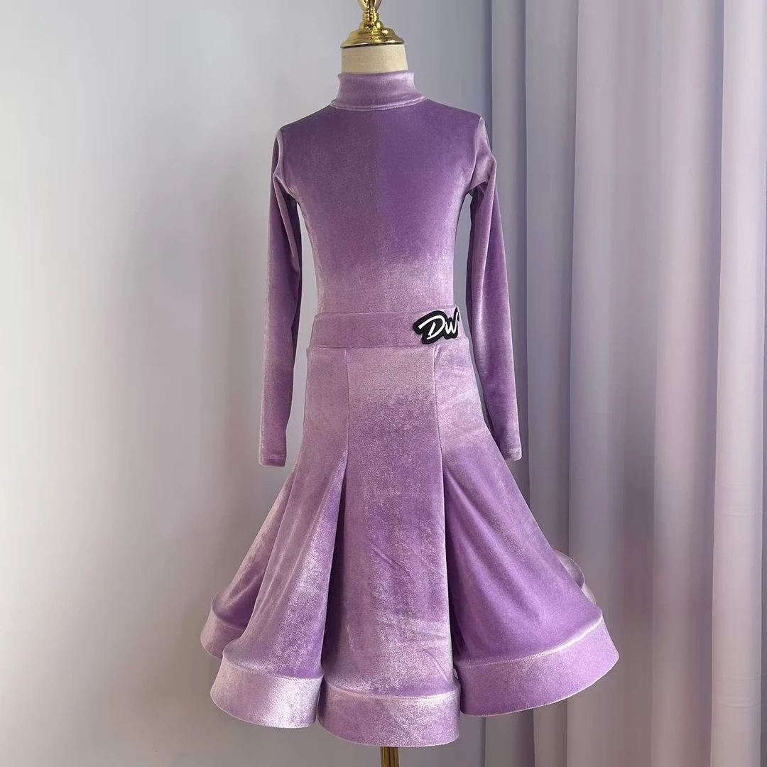 女童拉丁舞新款丝绒比赛服规定服演出服新款舞蹈裙（定制款）