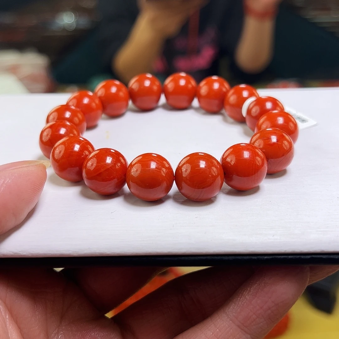 南红玛瑙未镶嵌多样性发一14mmm保山南红毕业级辣椒红