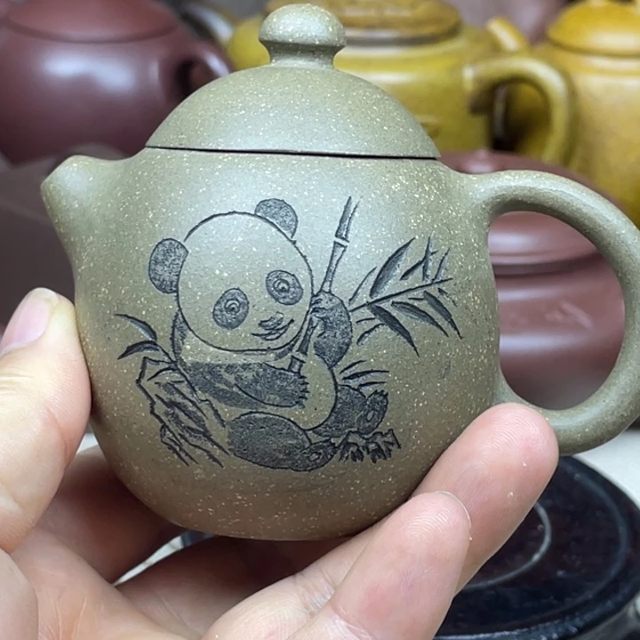 茶壶紫砂紫砂壶青段龙蛋120cc